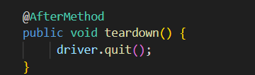 Teardown method